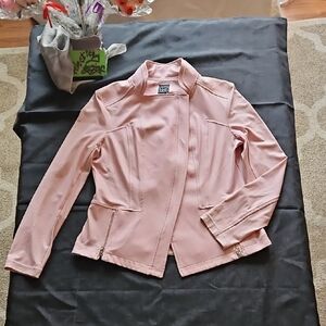 CLARA SUNWOO Pale Pink Moto-Style Jacket